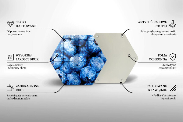 Steklena podloga za rezanje Sočne borovnice