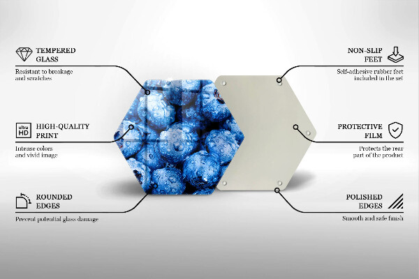 Steklena podloga za rezanje Sočne borovnice
