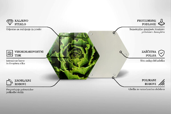 Steklena podloga za rezanje Uživanje listov zelene solate