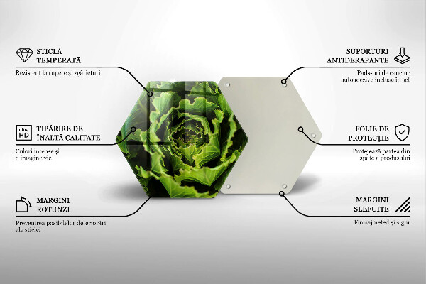 Steklena podloga za rezanje Uživanje listov zelene solate