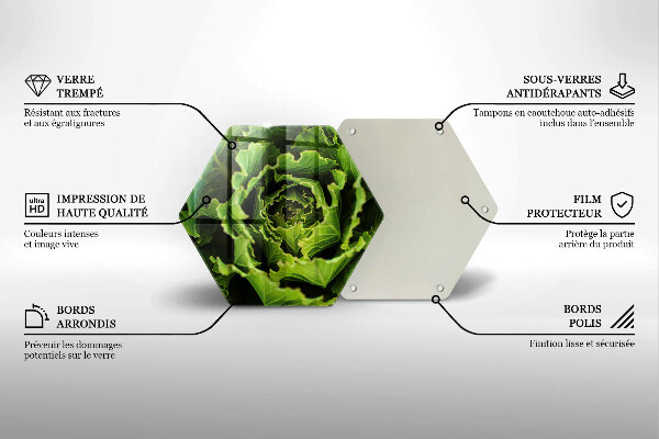 Steklena podloga za rezanje Uživanje listov zelene solate