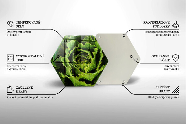 Steklena podloga za rezanje Uživanje listov zelene solate