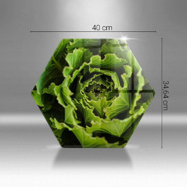 Steklena podloga za rezanje Uživanje listov zelene solate