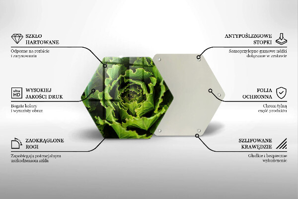 Steklena podloga za rezanje Uživanje listov zelene solate
