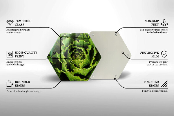 Steklena podloga za rezanje Uživanje listov zelene solate