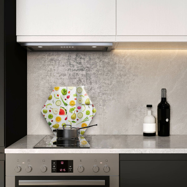 Steklena podloga za rezanje Vzorec sadja in zelenjave