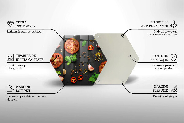 Steklena podloga za rezanje Paradižnik in začimbe
