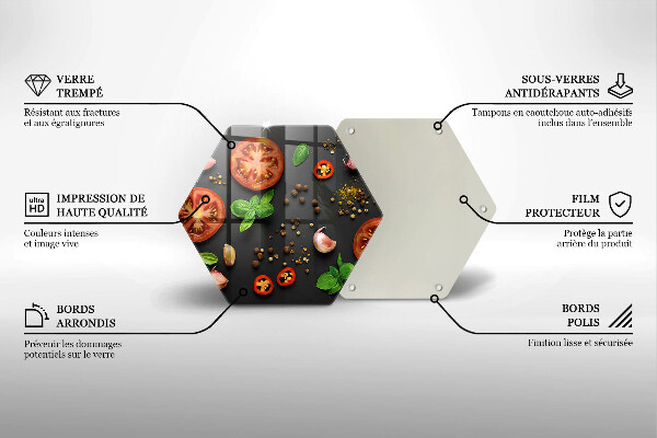 Steklena podloga za rezanje Paradižnik in začimbe