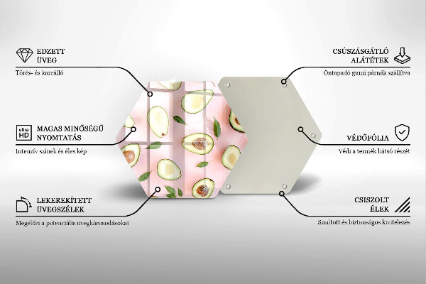 Steklena podloga za rezanje Vzorec avokada