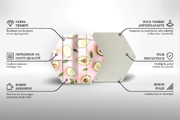 Steklena podloga za rezanje Vzorec avokada