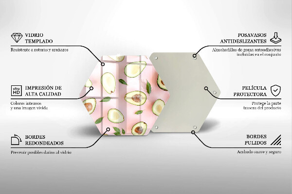 Steklena podloga za rezanje Vzorec avokada