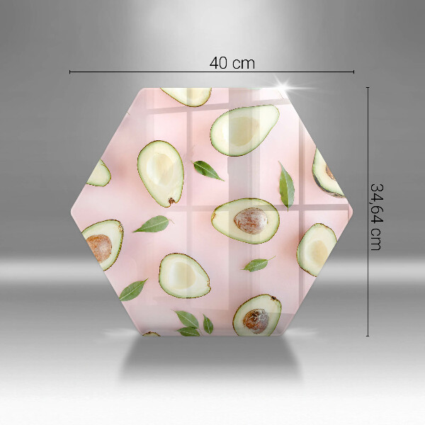 Steklena podloga za rezanje Vzorec avokada