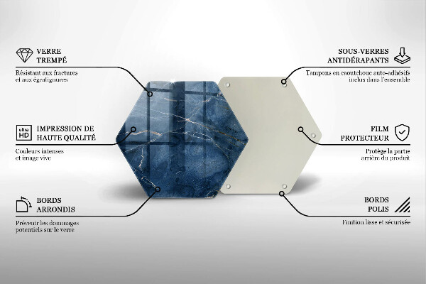 Steklena podloga za rezanje Tekstura marmornega kamna