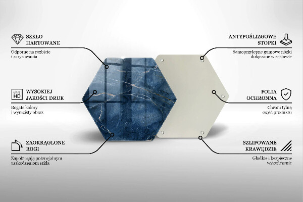 Steklena podloga za rezanje Tekstura marmornega kamna