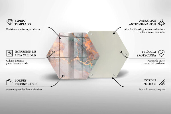 Steklena podloga za rezanje Marmor z zlatom
