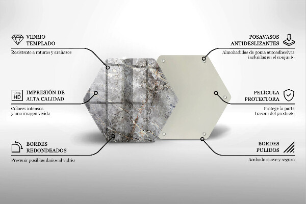 Steklena podloga za rezanje Kamnita tekstura