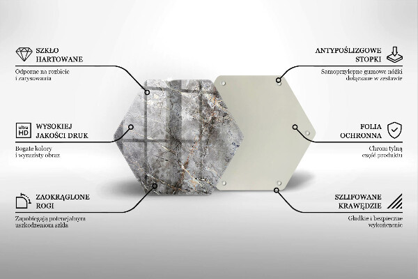 Steklena podloga za rezanje Kamnita tekstura
