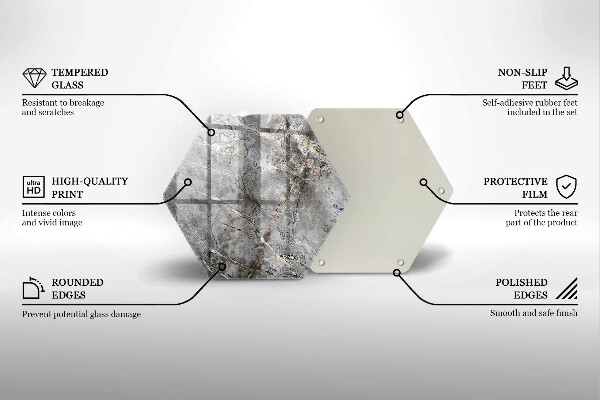 Steklena podloga za rezanje Kamnita tekstura