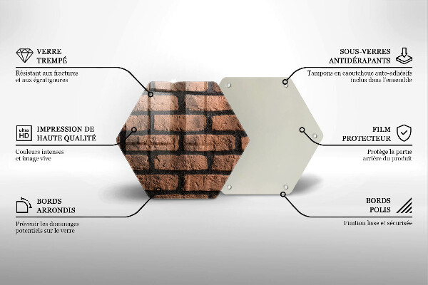 Steklena podloga za rezanje Opečni zid