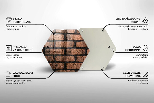 Steklena podloga za rezanje Opečni zid