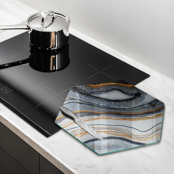 Steklena podloga za rezanje kamen z zlatom