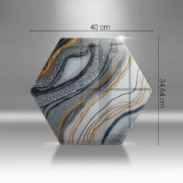 Steklena podloga za rezanje kamen z zlatom