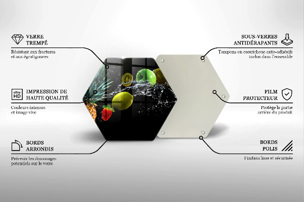 Steklena podloga za rezanje Sadje v vodi