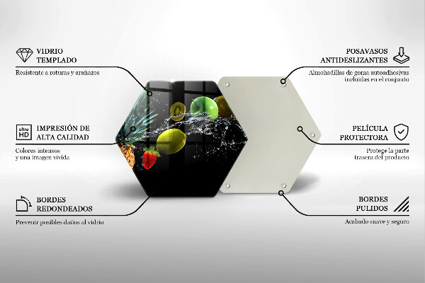 Steklena podloga za rezanje Sadje v vodi