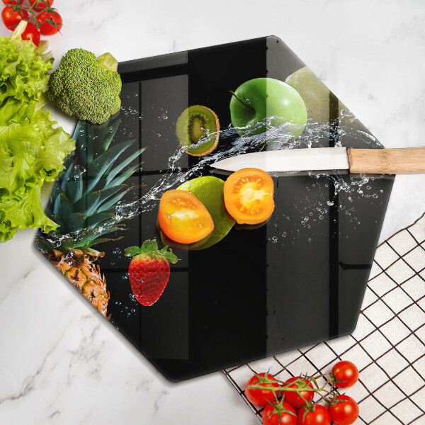 Steklena podloga za rezanje Sadje v vodi