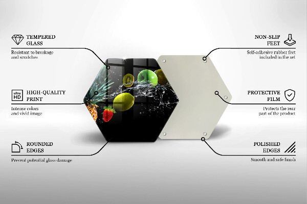 Steklena podloga za rezanje Sadje v vodi