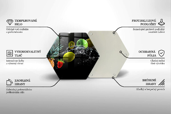 Steklena podloga za rezanje Sadje v vodi