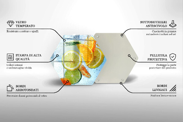 Steklena podloga za rezanje Sočna citrusna voda