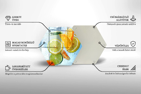 Steklena podloga za rezanje Sočna citrusna voda