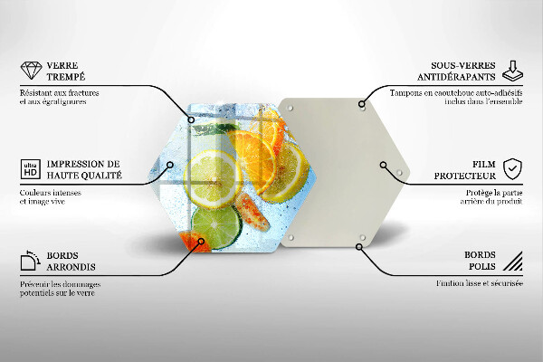 Steklena podloga za rezanje Sočna citrusna voda