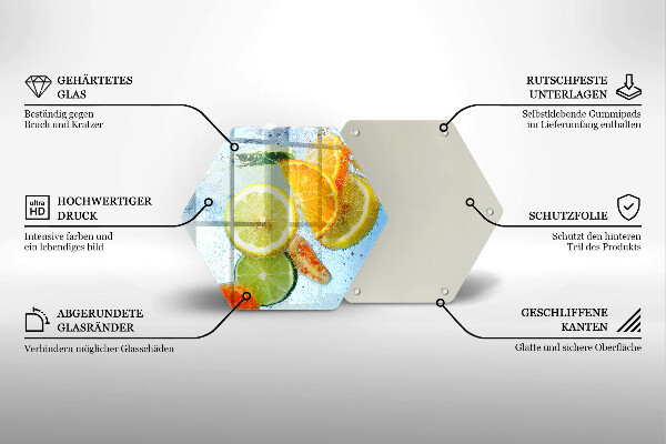 Steklena podloga za rezanje Sočna citrusna voda