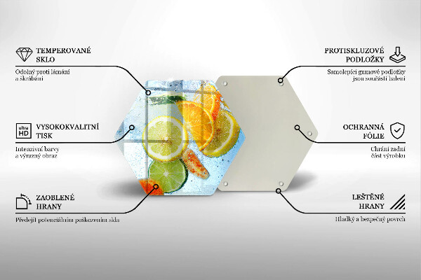 Steklena podloga za rezanje Sočna citrusna voda