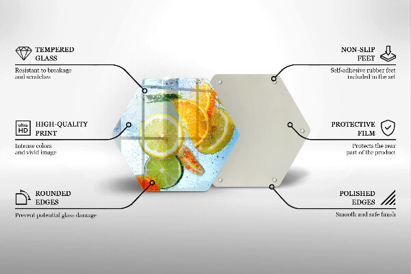 Steklena podloga za rezanje Sočna citrusna voda