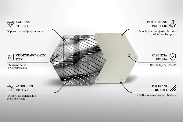 Steklena podloga za rezanje 3D kovinska struktura