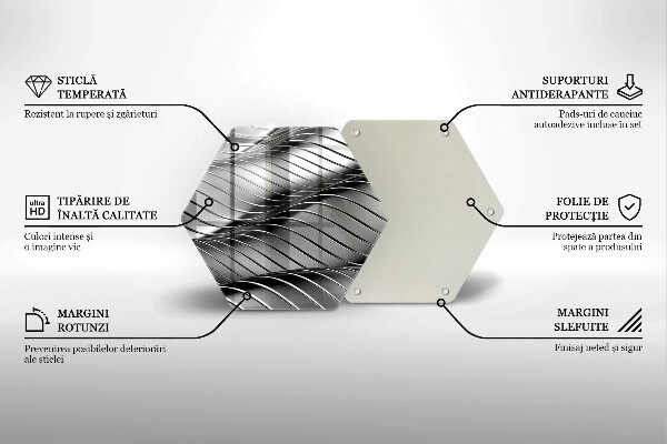 Steklena podloga za rezanje 3D kovinska struktura