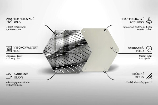 Steklena podloga za rezanje 3D kovinska struktura