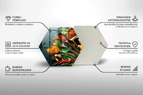 Steklena podloga za rezanje Kuhinjske začimbne žlice