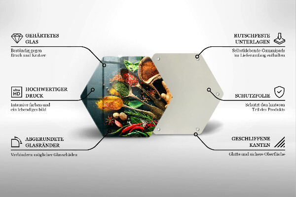 Steklena podloga za rezanje Kuhinjske začimbne žlice