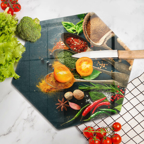 Steklena podloga za rezanje Kuhinjske začimbne žlice