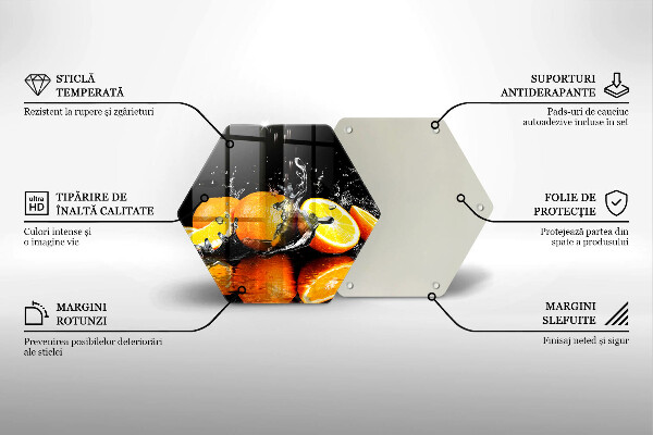 Steklena podloga za rezanje Sočno oranžno sadje