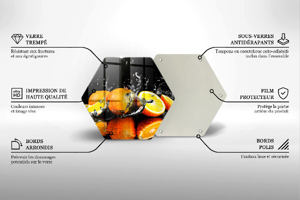 Steklena podloga za rezanje Sočno oranžno sadje