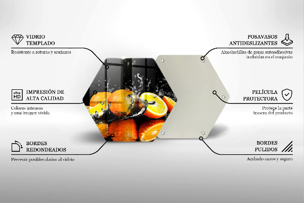 Steklena podloga za rezanje Sočno oranžno sadje