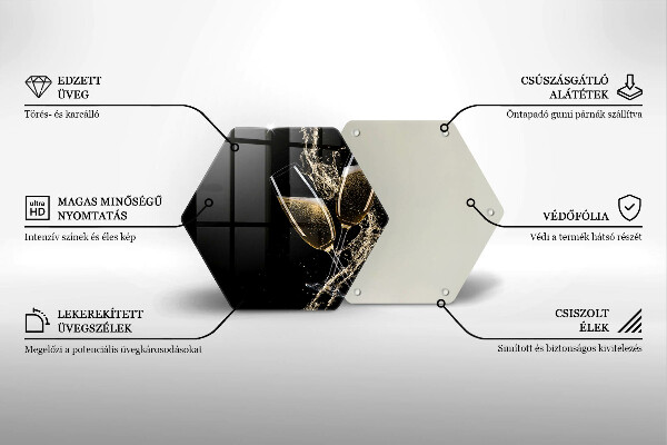 Steklena podloga za rezanje Kozarci za šampanjec