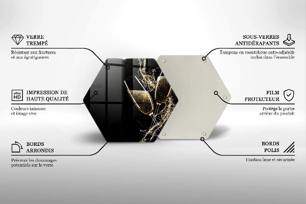 Steklena podloga za rezanje Kozarci za šampanjec