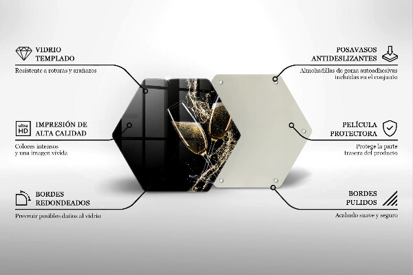Steklena podloga za rezanje Kozarci za šampanjec