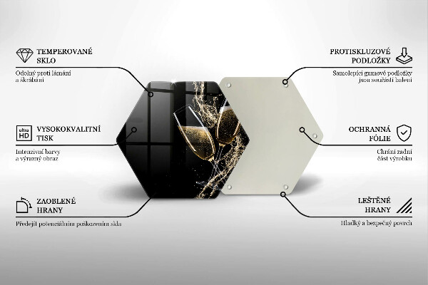 Steklena podloga za rezanje Kozarci za šampanjec